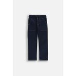 Coccodrillo kalhoty slim fit hladké s vázáním v pase tmavě modrá – Zboží Dáma