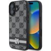 Pouzdro a kryt na mobilní telefon Apple DKNY PU Leather Checkered Pattern and Stripe Zadní Kryt pro iPhone 16 Black