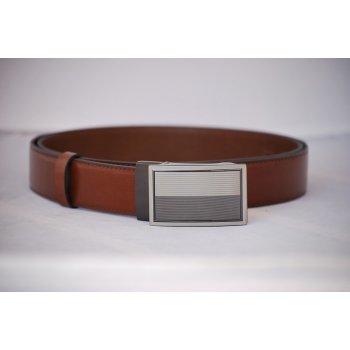 Penny belts pánský kožený pásek plná spona LM3 hnědý