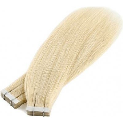 Vlasové PU pásky Tape in na prodlužování vlasů 40cm 613 nejsvětlejší blond – Sleviste.cz