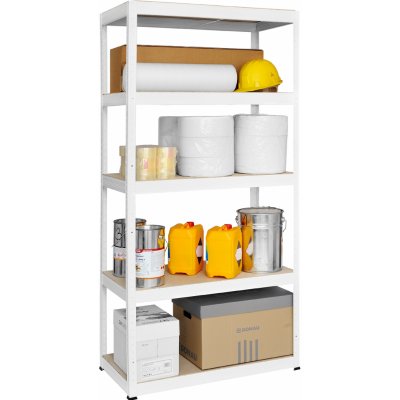 Kovona Regál Futur 180 x 75 x 35 5 polic lak Bílý – Zboží Mobilmania