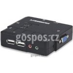 Manhattan 151252 2-Port Compact KVM Switch, USB, Audio