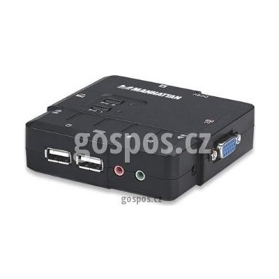 Manhattan 151252 2-Port Compact KVM Switch, USB, Audio – Zbozi.Blesk.cz