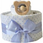 Brumlík plenkový mini dort Modrý puntík s chrastítkem – Sleviste.cz