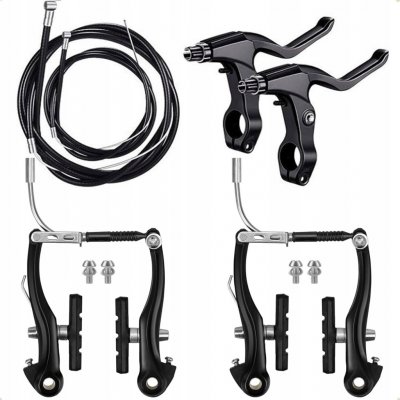 MTB Sada brzd přední zadní Brzda V-brake lanka destičky páky – Hledejceny.cz