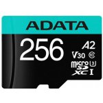 ADATA MicroSDXC 256 GB AUSDX256GUI3V30SA2-RA1 – Zboží Živě