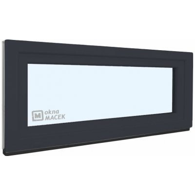 KNIPPING Plastové okno - 70 AD, 1200x500 mm, S, antracit Sklo: čiré, Barva, imitace: antracit/bílá (jednostranně) – Zboží Mobilmania