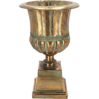 Váza francouzská AGED METAL, kov, zlatá/tyrkys patina, pr.40x65cm|Esschert Design – Hledejceny.cz