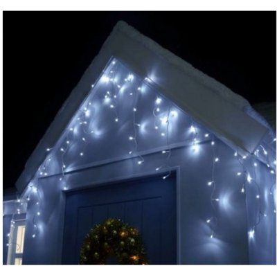 LUMA LED Vánoční světelný déšť se zábleskem 312 LED 10m + 1,5m studená bílá velké LED diody – Hledejceny.cz