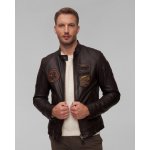 Aeronautica Militare pánská kožená bunda hnědá – Sleviste.cz