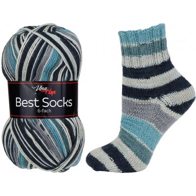 Vlna-hep Příze Best Socks 6-fach - ponožková - vlna Best Socks 6-fach: 6-fach - melír 7365