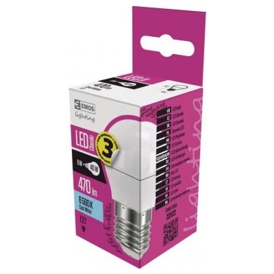 Emos LED žárovka Classic Mini Globe E27 5 W 40 W 470 lm studená bílá ZQ1122 – Hledejceny.cz
