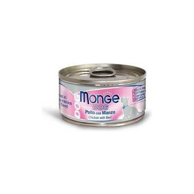 MONGE DOG NATURAL kuřecí maso s hovězím pro psy 95 g