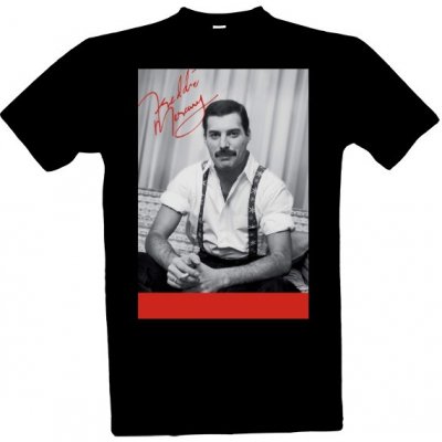 Tričko s potiskem Freddie Mercury pánské Černá – Zboží Mobilmania