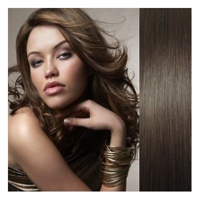 Vlasy pro metodu Pu Extension TapeX Tape Hair Tape in 50cm tmavě hnědé – Zboží Dáma