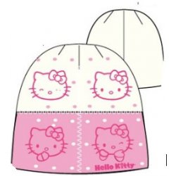 Zimní čepice Hello Kitty růžovo bílá