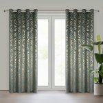 EUROFIRANY ZATEMŇOVACÍ ZÁVĚS NA KROUŽCÍCH MILENA 140X250 CM LISTY – Hledejceny.cz