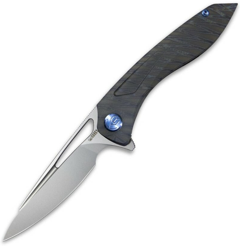 KUBEY Velocé Frame Lock Pocket Knife, CPM S90V Blade, Flame Ti Handle KB171I