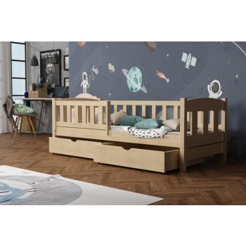 DP - Detske postele Bolek 02 borovice masiv s úložným prostorem Barva Grafit