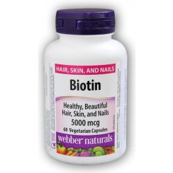 Webber Naturals Biotin 5000mcg 60 kapslí