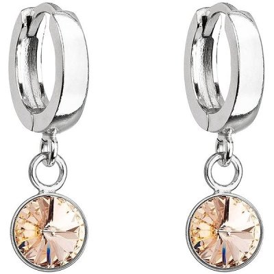 Evolution Group stříbrné visací kroužky se Swarovski krystalem 31300.3 Light Peach – Hledejceny.cz