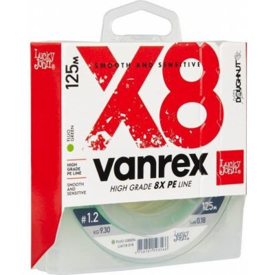 Lucky John šňůra Vanrex X8 125m 0,14mm Fluo zelená – Zboží Dáma