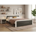 Textilomanie Ikaros Double antracit / bílá s laťkovým roštem Matrace Somnia 18 cm – Zboží Dáma