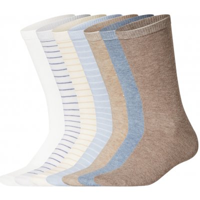 Esmara dámské ponožky s BIO bavlnou 7 párů bílá/modrá/béžová – Zboží Dáma