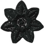 Nažehlovačka Krajkový květ černý 3,6 x 3,6 cm Monoquick – Zboží Dáma