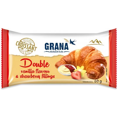 Grana Natura Croissant s vanilkovo jahodovou náplní 60g – Zboží Mobilmania