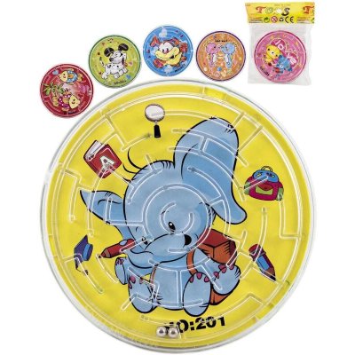 Teddies Bludiště hlavolam s kuličkou plast 7 cm 6 barev v sáčku – Zboží Dáma