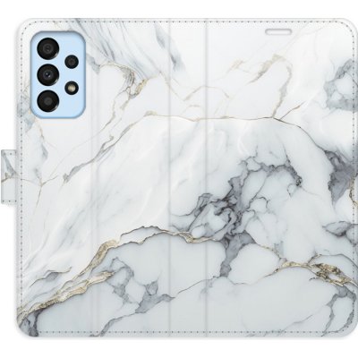 Pouzdro iSaprio Flip s kapsičkami na karty - SilverMarble 15 Samsung Galaxy A33 5G