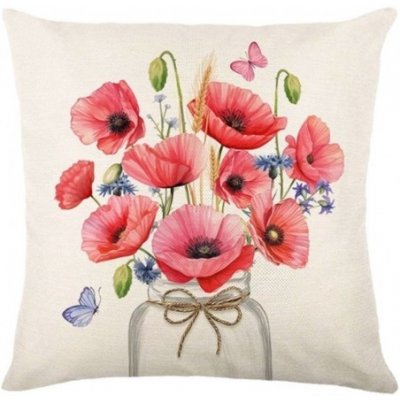 Textilomanie Lněný POPPY FLOWERS béžový 45 x 45 cm – Hledejceny.cz
