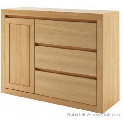 Drewmax Dřevěná buková komoda prádelník z masivního dřeva buk KD415 Pacyg – Zboží Dáma
