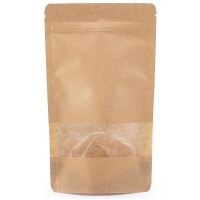 Doypack ZIP | kraft papír s okénkem obsah 250ml (110 × 185 + 65mm) – Sleviste.cz