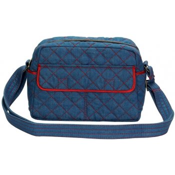 Naraya crossbody Jeansová s červeným zdobením