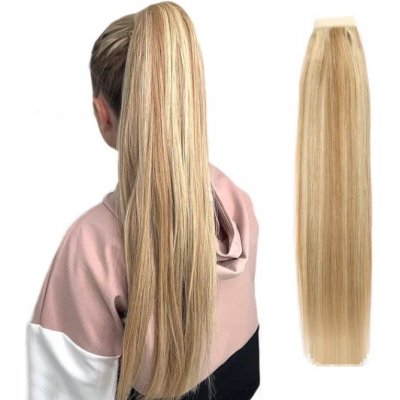 Hedvábný clip in WRAP AROUND PONYTAIL - světlá blond s melírem – Zboží Mobilmania