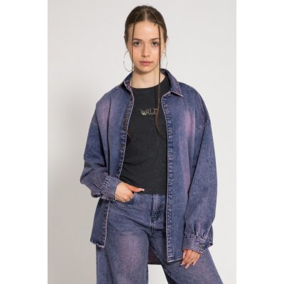 Reporter Young dívčí modro-fialová oversize džínová košile fialová – Sleviste.cz