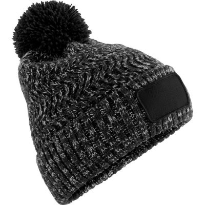 Beechfield Čepice s bambulí B 331 Ramble Patch pletená black twist Černá twist – Hledejceny.cz
