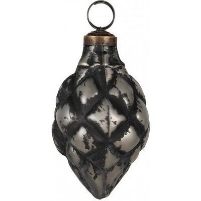 Clayre & Eef Granitová antik skleněná vánoční ozdoba šiška Noirre Ø 6*11 cm – Hledejceny.cz