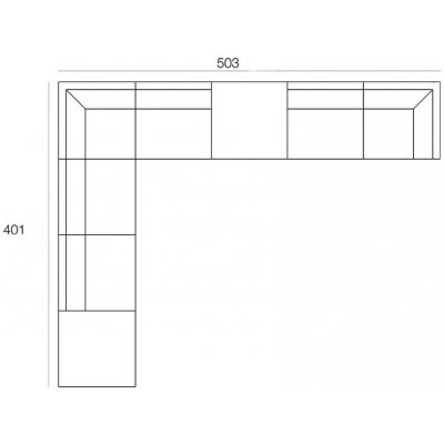 Vondom Rohová sedací sestava Pixel, 503x401 cm, matný polyethylen, venkovní látka Group 1A, B – Hledejceny.cz