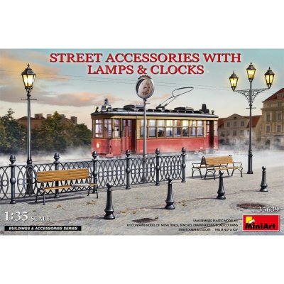 Lamps MiniArt Street Accessories with & Clocks 35639 1:35