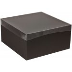 Dárková krabice s průhledným víkem 300x300x150 mm, černá – Zboží Mobilmania