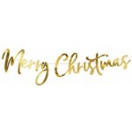 Zlatá girlanda Merry Christmas – Zboží Mobilmania