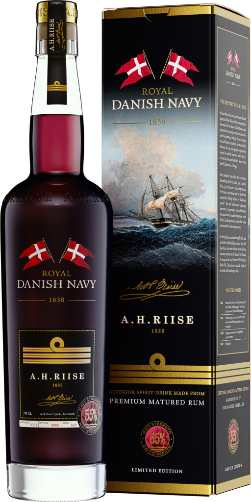 A.H. Riise Royal Danish Navy Strength Rum 55% 0,7 l (kazeta)