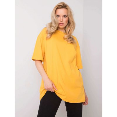 RUE PARIS bavlněné tričko Tmavě žluté – Zboží Mobilmania