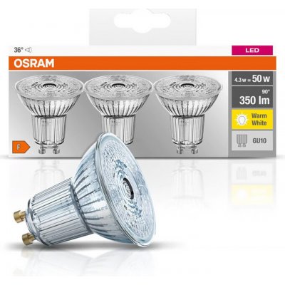 Osram Žárovka LED BPAR165036 GU10 4,3W/827 3balení BASEPAR1650 36° – Hledejceny.cz