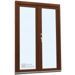 Kömmerling balkonové dveře 70 AD O+OS klapačka levé ořech/ořech 120 x 210 cm oboustranná klika + FAB + hliníkový práh – Hledejceny.cz