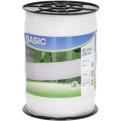 Kerbl Ohradníková páska 441522 BASIC 40mm 200m 8 x 0,16 Niro bílá – Hledejceny.cz