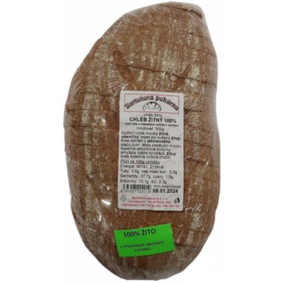 Bartoňova pekárna Chléb žitný krájený 500 g – Zboží Dáma